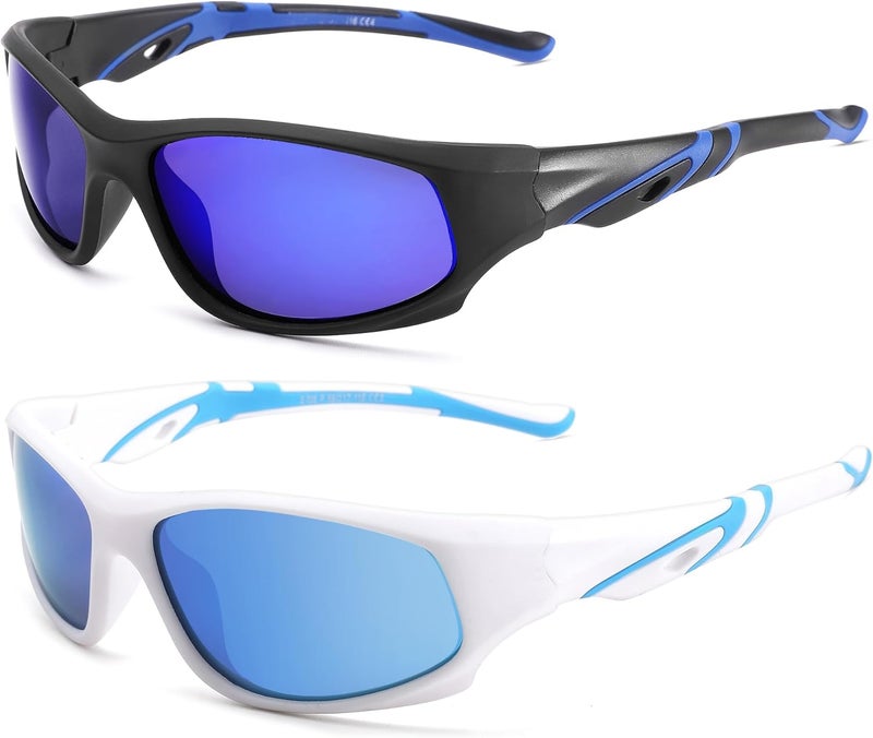 GLARDEFE Kids Youth Baseball Sunglasses – Unbreakable Flexible Polarized Sports Sunglasses with Strap for Boys Girls Age 4-12 - Image 3
